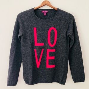 Bloomingdales Aqua Cashmere Love Crew Sweater